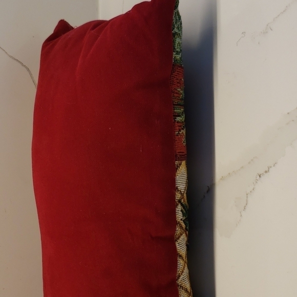 TAPESTRY rectangle decorative pillow Christmas Holiday 17"l x 7"w zipper enclosu - Picture 7 of 10